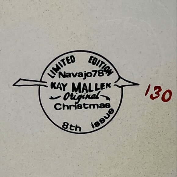 Kay Mallek 1978 Navajo Christmas Limited Edition 8th Issue Plate 10 1/4” - Picture 2 of 3